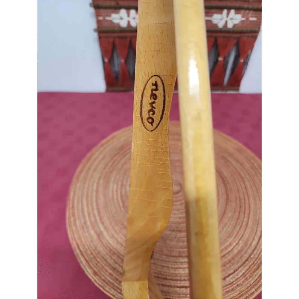 Vintage Nevco Contoured XL Wooden Coat Hanger 20 In Made In Yugoslavia 1950s